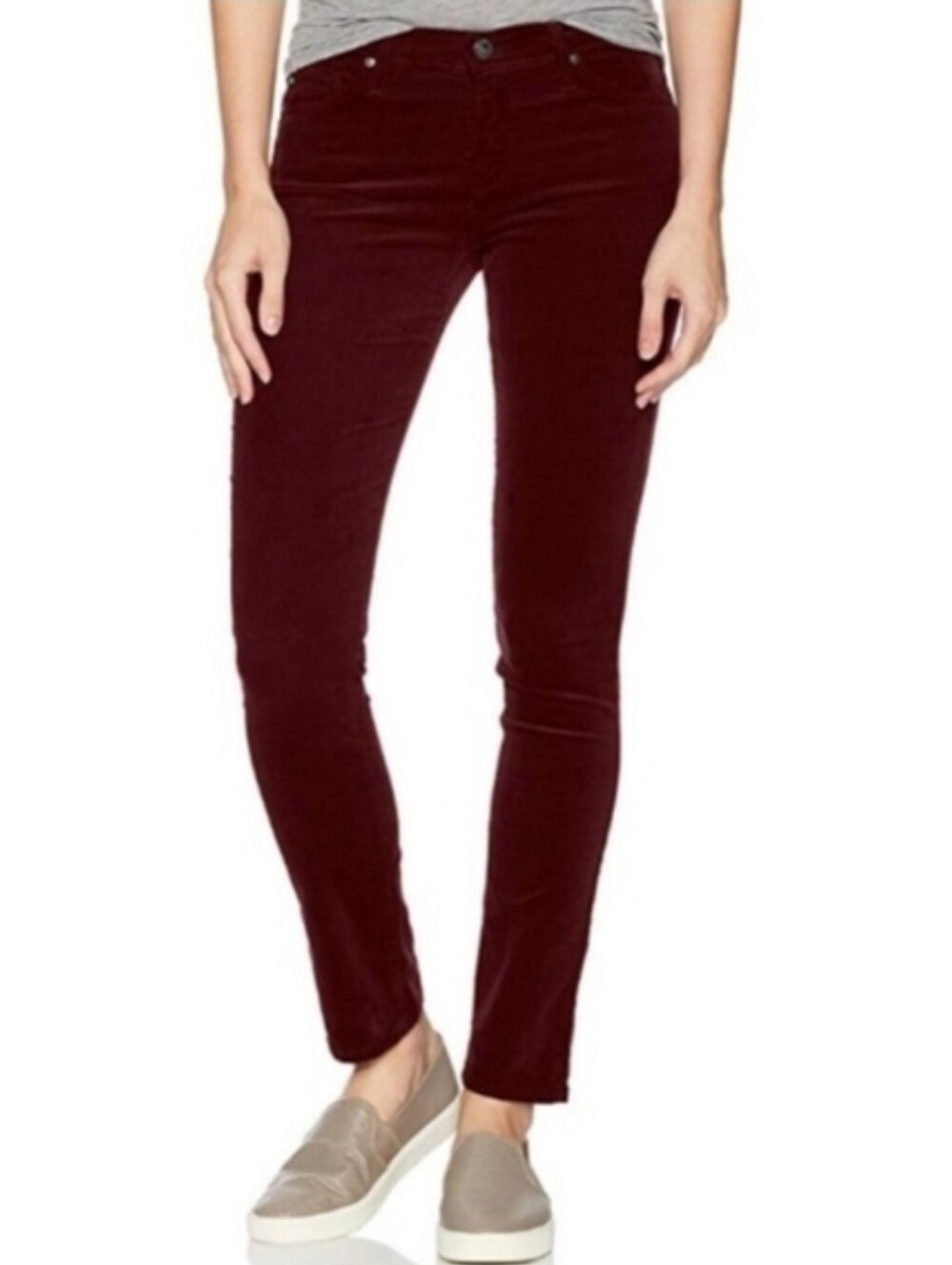 Adriano Goldschmied Stilt Cigarette Leg Burgundy Corduroy Pants Women's Size 28